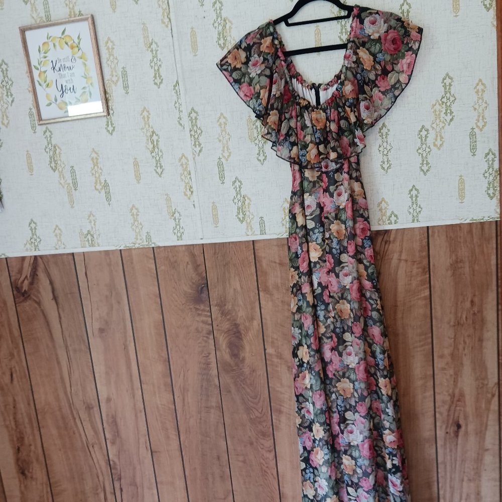 Vintage Formal Floral Dress by Betty Lou of California
